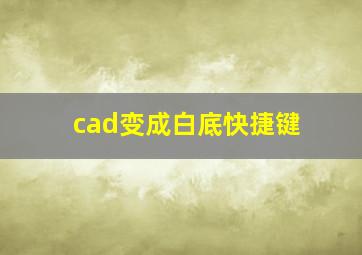 cad变成白底快捷键