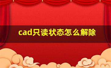 cad只读状态怎么解除