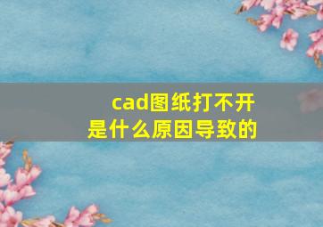 cad图纸打不开是什么原因导致的