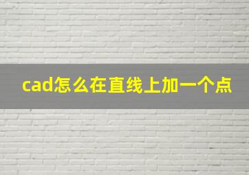 cad怎么在直线上加一个点