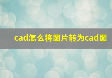 cad怎么将图片转为cad图