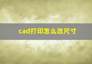 cad打印怎么改尺寸