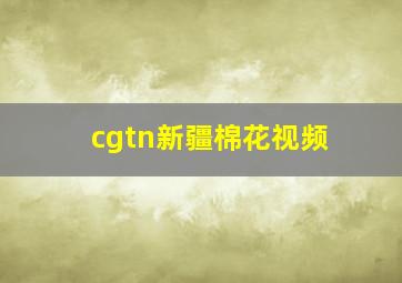 cgtn新疆棉花视频