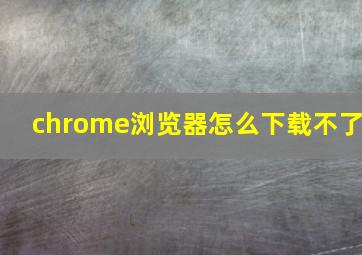 chrome浏览器怎么下载不了