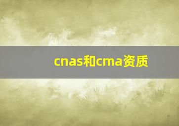 cnas和cma资质