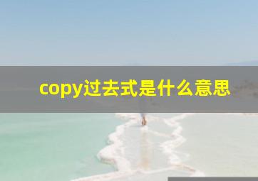 copy过去式是什么意思