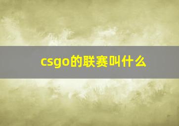 csgo的联赛叫什么