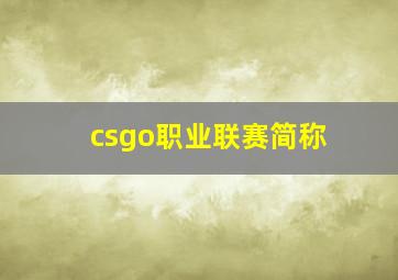 csgo职业联赛简称