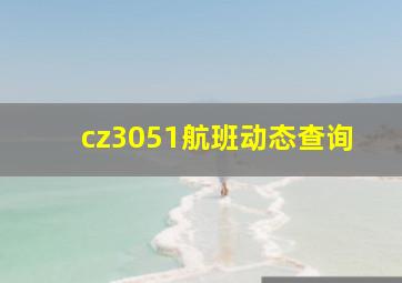 cz3051航班动态查询