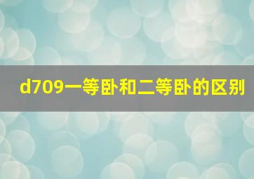 d709一等卧和二等卧的区别