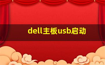 dell主板usb启动