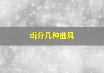 dj分几种曲风