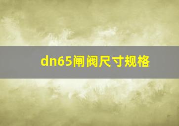 dn65闸阀尺寸规格