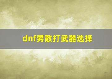 dnf男散打武器选择