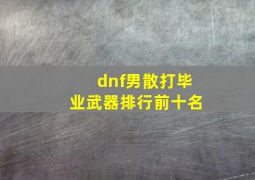 dnf男散打毕业武器排行前十名