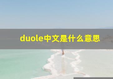 duole中文是什么意思