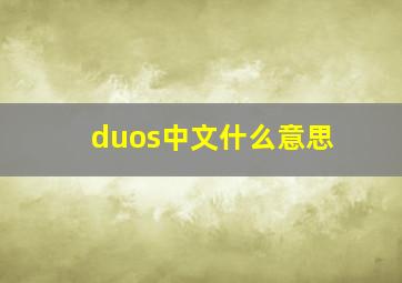 duos中文什么意思