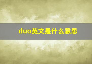 duo英文是什么意思