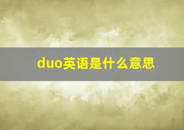 duo英语是什么意思