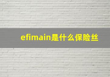 efimain是什么保险丝