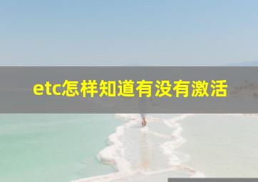 etc怎样知道有没有激活