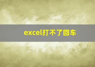 excel打不了回车