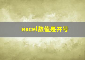 excel数值是井号