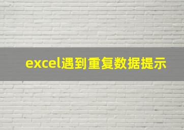 excel遇到重复数据提示