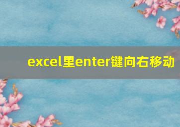 excel里enter键向右移动