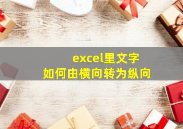 excel里文字如何由横向转为纵向