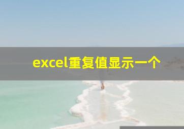 excel重复值显示一个