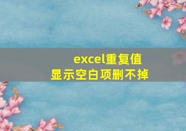 excel重复值显示空白项删不掉