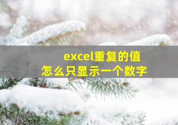 excel重复的值怎么只显示一个数字