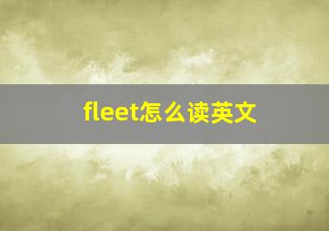 fleet怎么读英文