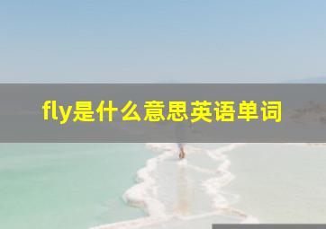 fly是什么意思英语单词