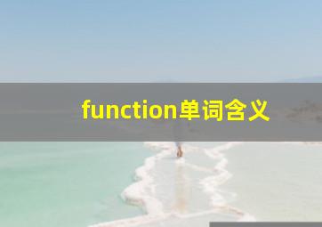 function单词含义