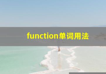 function单词用法