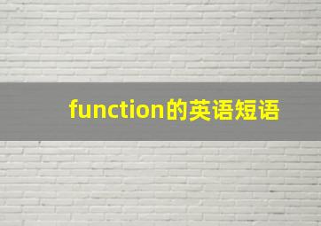 function的英语短语