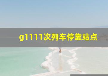 g1111次列车停靠站点