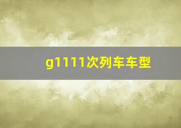 g1111次列车车型