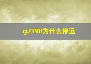 g2390为什么停运