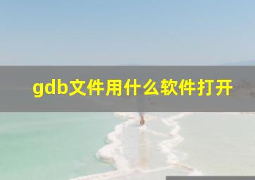 gdb文件用什么软件打开