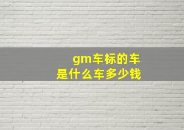 gm车标的车是什么车多少钱