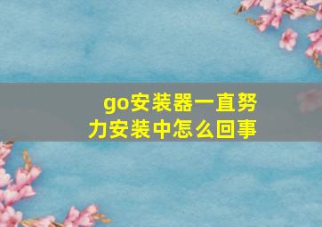 go安装器一直努力安装中怎么回事