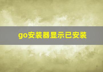 go安装器显示已安装