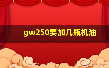 gw250要加几瓶机油