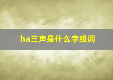 ha三声是什么字组词