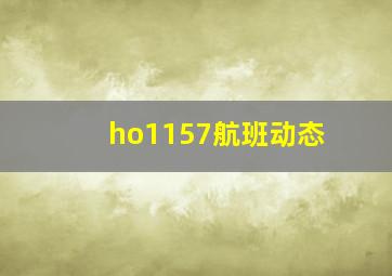 ho1157航班动态