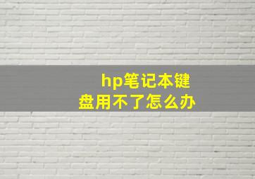 hp笔记本键盘用不了怎么办