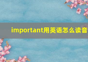 important用英语怎么读音